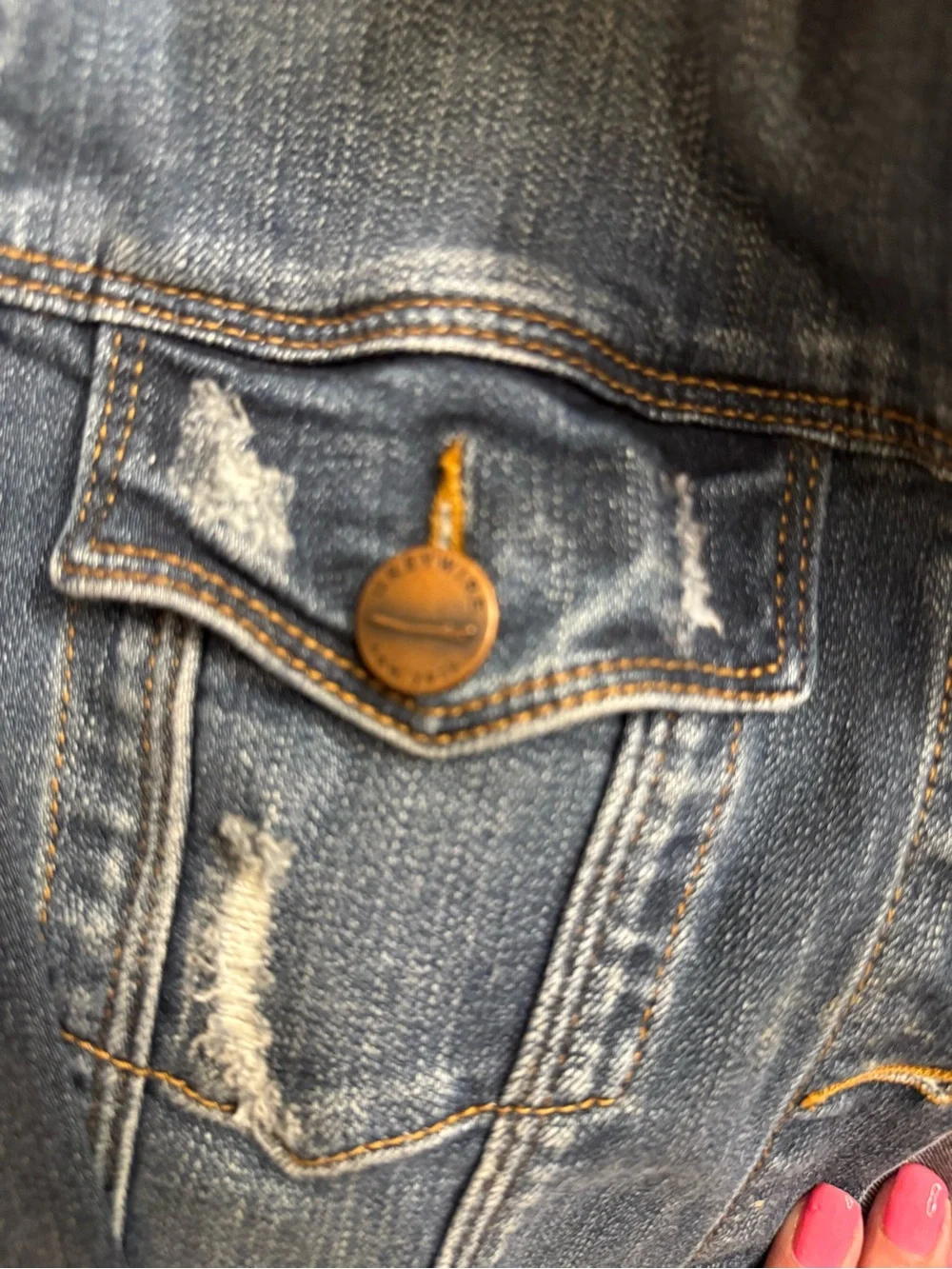 Greywire Classic Dark Blue Denim Jacket with Button-Front